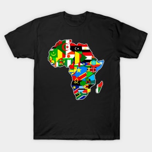 African Pride African Countries Flag Africa Map T-Shirt